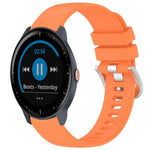 Liquid Glossy Silver Buckle Silicone Watch Band, For Garmin Vivomove Sport, For Garmin Venu 2 Plus, For Garmin Vivoactive3 / 3 Music, For Garmin Forerunner 158 / 55