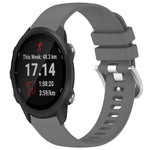 Liquid Glossy Silver Buckle Silicone Watch Band, For Garmin Forerunner245 / 245 Music, For Garmin VivoMove Style / Vivomove, For Garmin Vivomove HR Sport, For Garmin Vivoactive 5