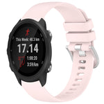 Liquid Glossy Silver Buckle Silicone Watch Band, For Garmin Forerunner245 / 245 Music, For Garmin VivoMove Style / Vivomove, For Garmin Vivomove HR Sport, For Garmin Vivoactive 5