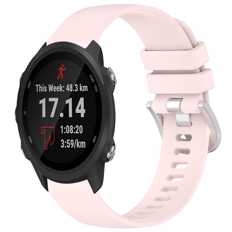 Liquid Glossy Silver Buckle Silicone Watch Band, For Garmin Forerunner245 / 245 Music, For Garmin VivoMove Style / Vivomove, For Garmin Vivomove HR Sport, For Garmin Vivoactive 5