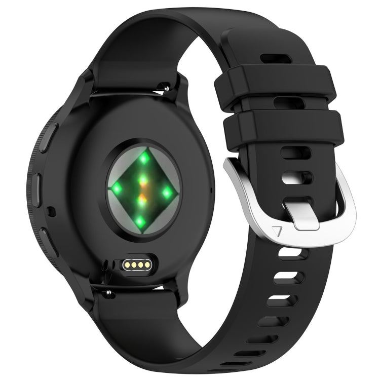 Liquid Glossy Silver Buckle Silicone Watch Band, For Garmin Venu 3S, For Garmin Forerunner 265S, For Garmin Forerunner 255S Music / 255S, For Garmin Venu 2S