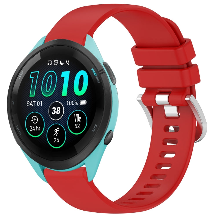 Liquid Glossy Silver Buckle Silicone Watch Band, For Garmin Venu 3S, For Garmin Forerunner 265S, For Garmin Forerunner 255S Music / 255S, For Garmin Venu 2S