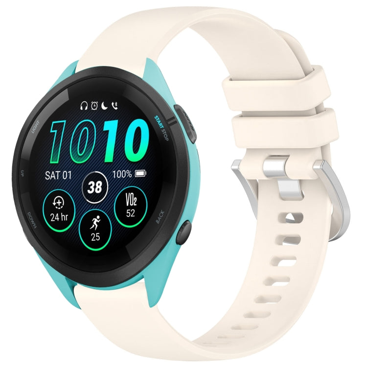 Liquid Glossy Silver Buckle Silicone Watch Band, For Garmin Venu 3S, For Garmin Forerunner 265S, For Garmin Forerunner 255S Music / 255S, For Garmin Venu 2S