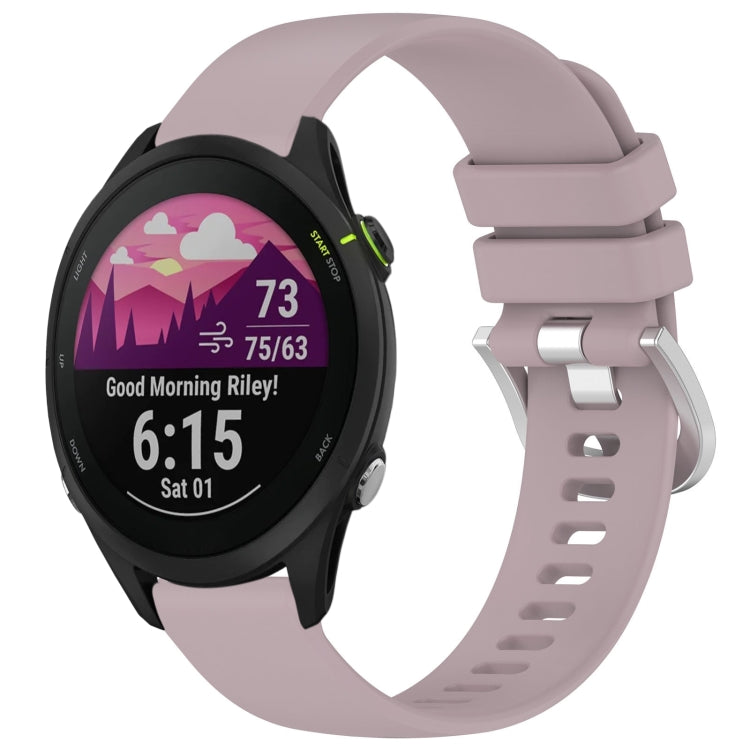 Liquid Glossy Silver Buckle Silicone Watch Band, For Garmin Venu 3S, For Garmin Forerunner 265S, For Garmin Forerunner 255S Music / 255S, For Garmin Venu 2S
