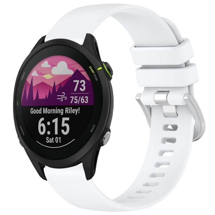 Liquid Glossy Silver Buckle Silicone Watch Band, For Garmin Venu 3S, For Garmin Forerunner 265S, For Garmin Forerunner 255S Music / 255S, For Garmin Venu 2S