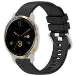 Liquid Glossy Silver Buckle Silicone Watch Band, For Garmin Venu 3S, For Garmin Forerunner 265S, For Garmin Forerunner 255S Music / 255S, For Garmin Venu 2S