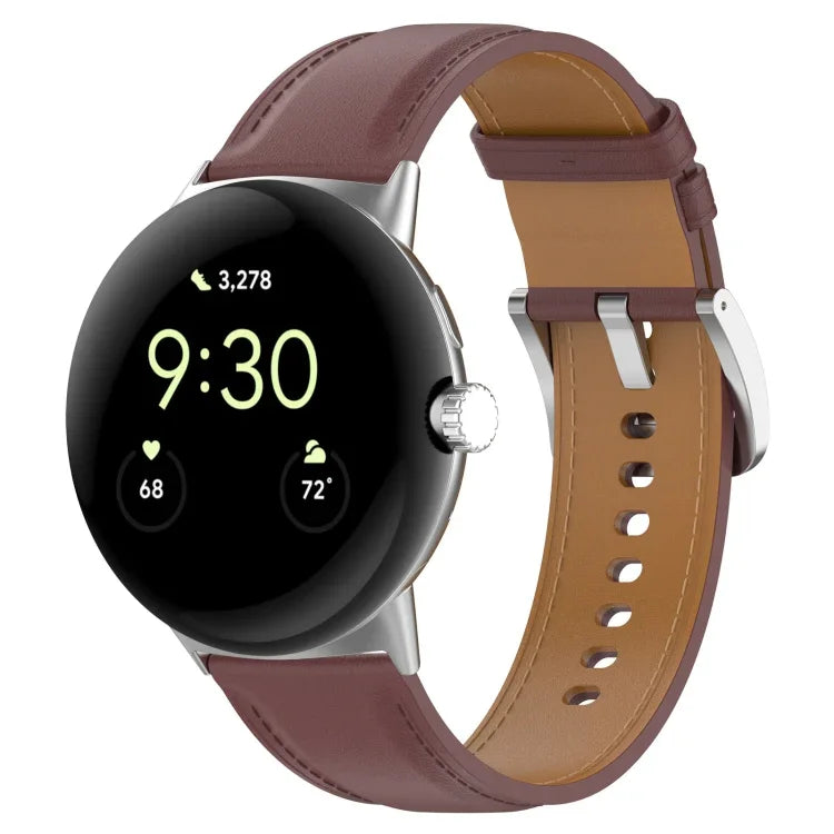 Bracelet de montre en cuir gaufré de première qualité, pour Google Pixel Watch 4 / 3 / 2 / 1 41mm