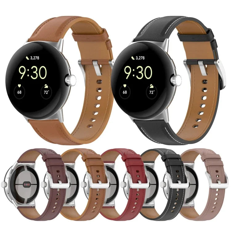 Bracelet de montre en cuir gaufré de première qualité, pour Google Pixel Watch 4 / 3 / 2 / 1 41mm