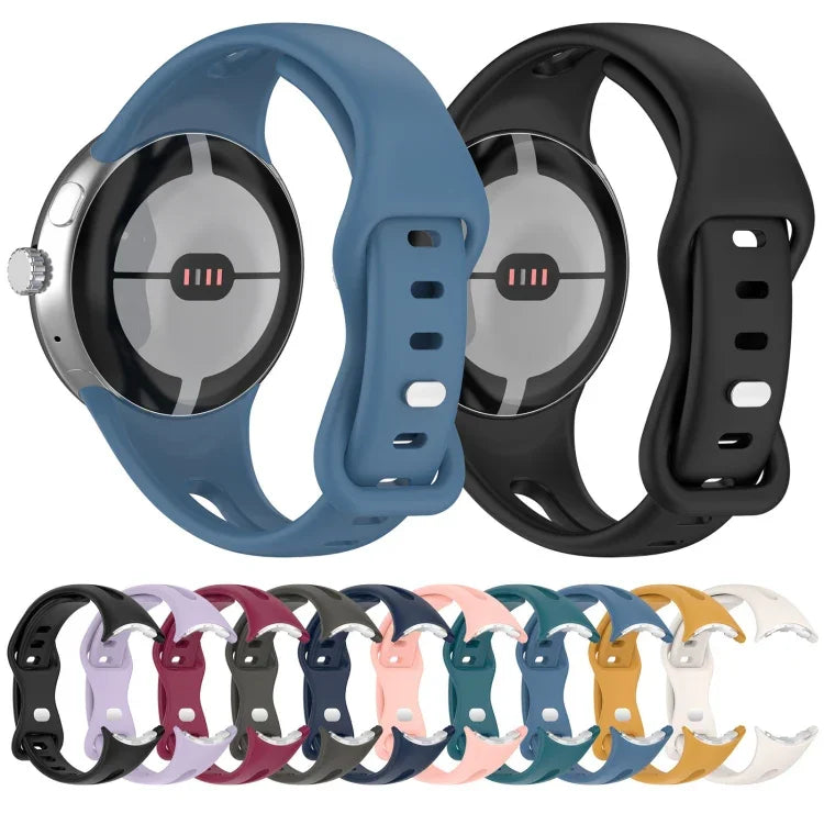 Small Waist Butterfly Buckle Silicone Watch Band, For Google Pixel Watch 4 / 3 / 2 / 1 41mm