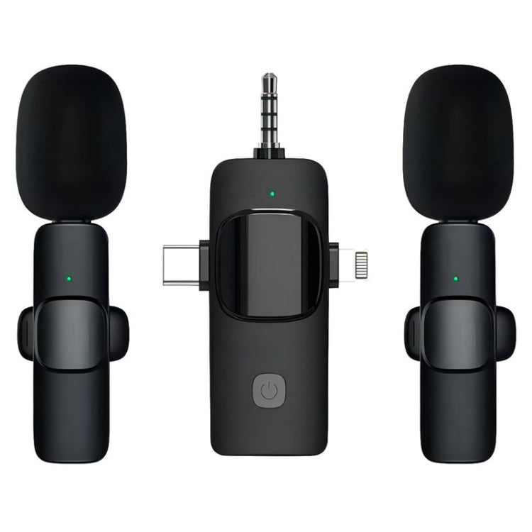 Microphones cravate sans fil pour iPhone / Android, 2 en 1, 3 en 1