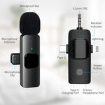 Microphones cravate sans fil pour iPhone / Android, 2 en 1, 3 en 1