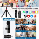 Microphones cravate sans fil pour iPhone / Android, 2 en 1, 3 en 1