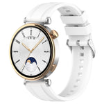 Official Steps Style Silver Buckle Silicone Watch Band, For Huawei Watch GT4 46mm, For Huawei Watch GT4 41mm
