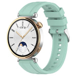 Official Steps Style Silver Buckle Silicone Watch Band, For Huawei Watch GT4 46mm, For Huawei Watch GT4 41mm
