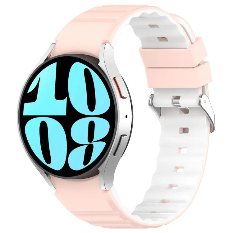 Bracelet de montre en silicone bicolore horizontal, pour Samsung Galaxy Watch 4, pour Samsung Galaxy Watch 4 Classic 46mm, pour Samsung Galaxy Watch 3 41mm