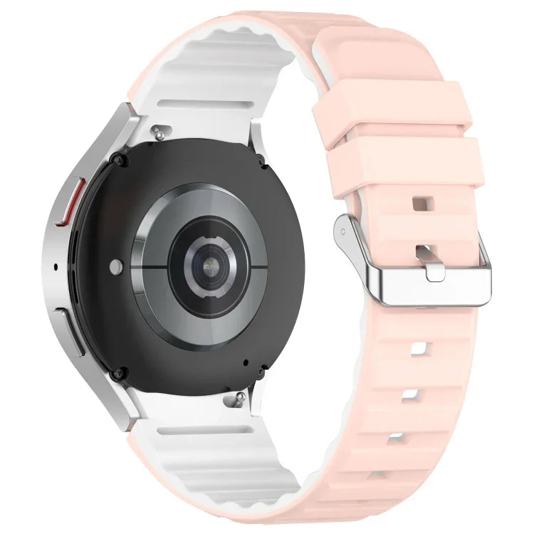 Bracelet de montre en silicone bicolore horizontal, pour Samsung Galaxy Watch 4, pour Samsung Galaxy Watch 4 Classic 46mm, pour Samsung Galaxy Watch 3 41mm