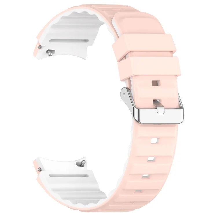 Bracelet de montre en silicone bicolore horizontal, pour Samsung Galaxy Watch 4, pour Samsung Galaxy Watch 4 Classic 46mm, pour Samsung Galaxy Watch 3 41mm