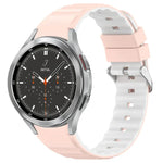 Bracelet de montre en silicone bicolore horizontal, pour Samsung Galaxy Watch 4, pour Samsung Galaxy Watch 4 Classic 46mm, pour Samsung Galaxy Watch 3 41mm