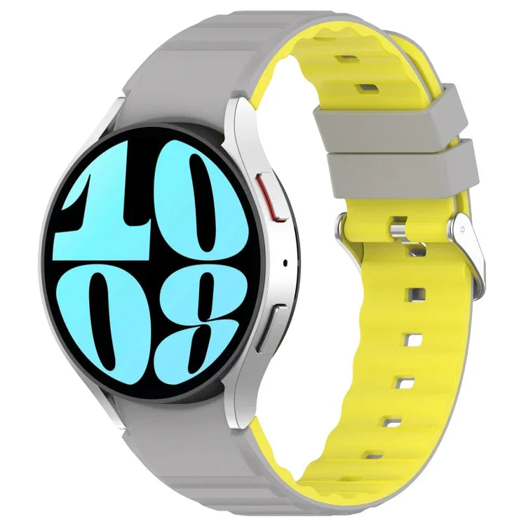 Bracelet de montre en silicone bicolore horizontal, pour Samsung Galaxy Watch 4, pour Samsung Galaxy Watch 4 Classic 46mm, pour Samsung Galaxy Watch 3 41mm
