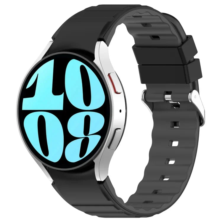 Bracelet de montre en silicone bicolore horizontal, pour Samsung Galaxy Watch 4, pour Samsung Galaxy Watch 4 Classic 46mm, pour Samsung Galaxy Watch 3 41mm