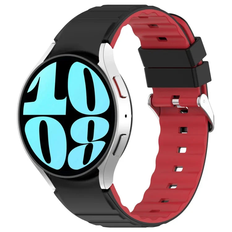 Bracelet de montre en silicone bicolore horizontal, pour Samsung Galaxy Watch 4, pour Samsung Galaxy Watch 4 Classic 46mm, pour Samsung Galaxy Watch 3 41mm