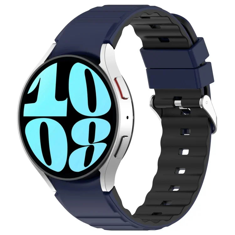 Bracelet de montre en silicone bicolore horizontal, pour Samsung Galaxy Watch 4, pour Samsung Galaxy Watch 4 Classic 46mm, pour Samsung Galaxy Watch 3 41mm