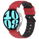 Bracelet de montre en silicone bicolore horizontal, pour Samsung Galaxy Watch 4, pour Samsung Galaxy Watch 4 Classic 46mm, pour Samsung Galaxy Watch 3 41mm
