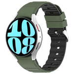 Bracelet de montre en silicone bicolore horizontal, pour Samsung Galaxy Watch 4, pour Samsung Galaxy Watch 4 Classic 46mm, pour Samsung Galaxy Watch 3 41mm