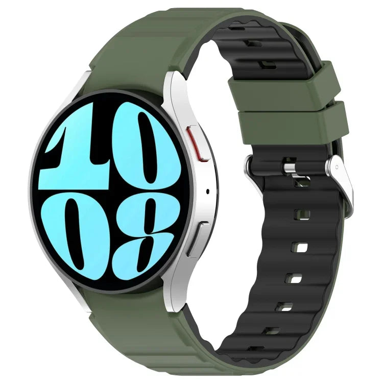 Bracelet de montre en silicone bicolore horizontal, pour Samsung Galaxy Watch 4, pour Samsung Galaxy Watch 4 Classic 46mm, pour Samsung Galaxy Watch 3 41mm