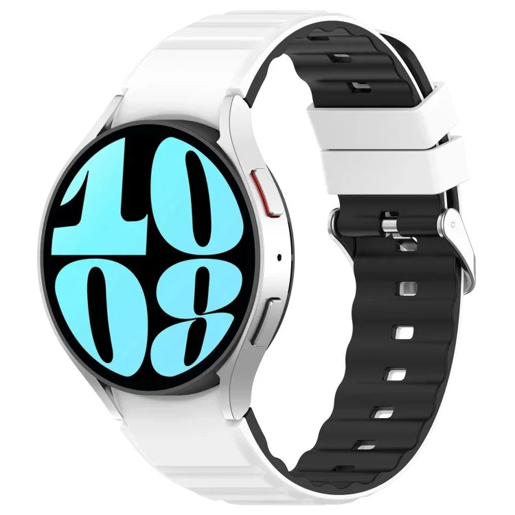 Bracelet de montre en silicone bicolore horizontal, pour Samsung Galaxy Watch 4, pour Samsung Galaxy Watch 4 Classic 46mm, pour Samsung Galaxy Watch 3 41mm