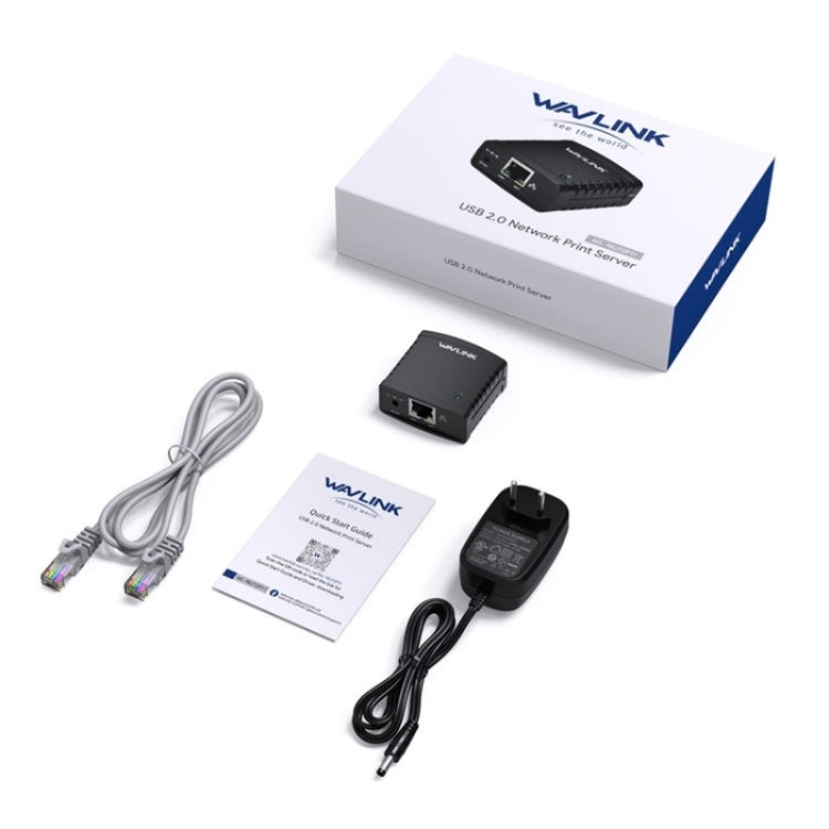 Serveur d'impression réseau WAVLINK NU72P11 100 Mbps USB 2.0, adaptateur secteur imprimante réseau, prise US, prise UK, prise EU, prise AU