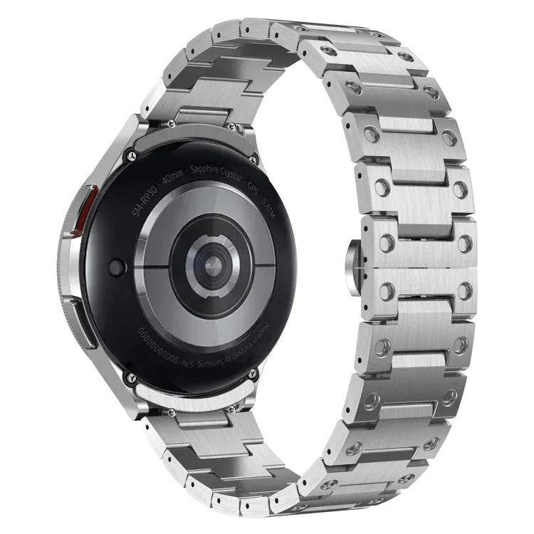 Dual Circle Curved Connection Stainless Steel Watch Band, For Samsung Galaxy Watch6 Classic 43 / 47mm, For Samsung Galaxy Watch 6 40 / 44mm, For Samsung Galaxy Watch 5 40 / 44mm, For Samsung Galaxy Watch 5 Pro, For Samsung Galaxy Watch 4 40 / 44mm     ...