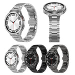 Dual Circle Curved Connection Stainless Steel Watch Band, For Samsung Galaxy Watch6 Classic 43 / 47mm, For Samsung Galaxy Watch 6 40 / 44mm, For Samsung Galaxy Watch 5 40 / 44mm, For Samsung Galaxy Watch 5 Pro, For Samsung Galaxy Watch 4 40 / 44mm     ...