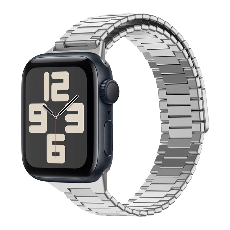 Bracelet de montre en métal d'acier inoxydable magnétique en bambou, Pour Apple Watch SE 2023 44mm, Pour Apple Watch SE 2023 40mm, Pour Apple Watch Ultra 2 49mm, Pour Apple Watch Series 9 45mm, Pour Apple Watch Series 9 41mm, Pour Apple Watch Ultra 49mm