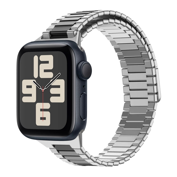 Bracelet de montre en métal d'acier inoxydable magnétique en bambou, Pour Apple Watch SE 2023 44mm, Pour Apple Watch SE 2023 40mm, Pour Apple Watch Ultra 2 49mm, Pour Apple Watch Series 9 45mm, Pour Apple Watch Series 9 41mm, Pour Apple Watch Ultra 49mm