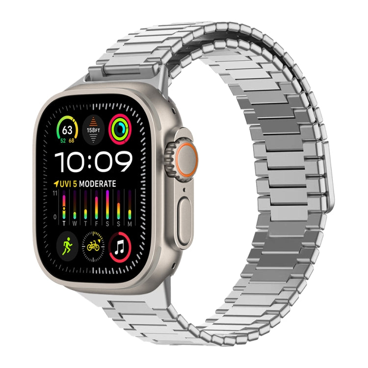 Bracelet de montre en métal d'acier inoxydable magnétique en bambou, Pour Apple Watch SE 2023 44mm, Pour Apple Watch SE 2023 40mm, Pour Apple Watch Ultra 2 49mm, Pour Apple Watch Series 9 45mm, Pour Apple Watch Series 9 41mm, Pour Apple Watch Ultra 49mm