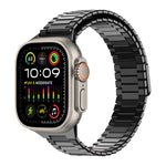 Bracelet de montre en métal d'acier inoxydable magnétique en bambou, Pour Apple Watch SE 2023 44mm, Pour Apple Watch SE 2023 40mm, Pour Apple Watch Ultra 2 49mm, Pour Apple Watch Series 9 45mm, Pour Apple Watch Series 9 41mm, Pour Apple Watch Ultra 49mm