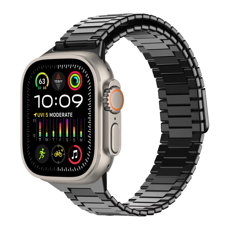Bracelet de montre en métal d'acier inoxydable magnétique en bambou, Pour Apple Watch SE 2023 44mm, Pour Apple Watch SE 2023 40mm, Pour Apple Watch Ultra 2 49mm, Pour Apple Watch Series 9 45mm, Pour Apple Watch Series 9 41mm, Pour Apple Watch Ultra 49mm
