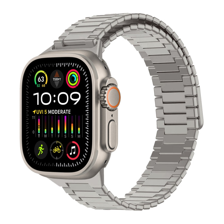 Bracelet de montre en métal d'acier inoxydable magnétique en bambou, Pour Apple Watch SE 2023 44mm, Pour Apple Watch SE 2023 40mm, Pour Apple Watch Ultra 2 49mm, Pour Apple Watch Series 9 45mm, Pour Apple Watch Series 9 41mm, Pour Apple Watch Ultra 49mm