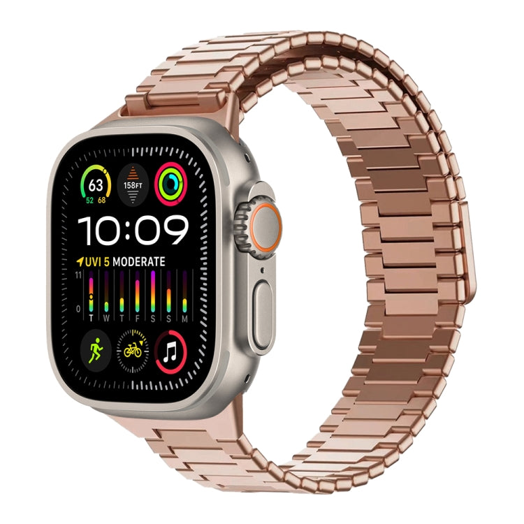 Bracelet de montre en métal d'acier inoxydable magnétique en bambou, Pour Apple Watch SE 2023 44mm, Pour Apple Watch SE 2023 40mm, Pour Apple Watch Ultra 2 49mm, Pour Apple Watch Series 9 45mm, Pour Apple Watch Series 9 41mm, Pour Apple Watch Ultra 49mm