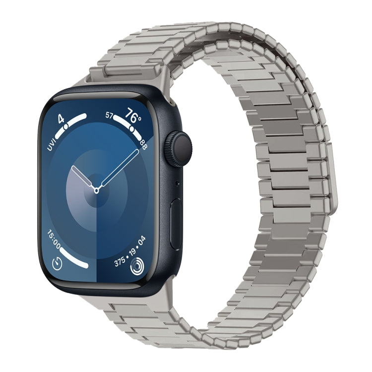 Bracelet de montre en métal d'acier inoxydable magnétique en bambou, Pour Apple Watch SE 2023 44mm, Pour Apple Watch SE 2023 40mm, Pour Apple Watch Ultra 2 49mm, Pour Apple Watch Series 9 45mm, Pour Apple Watch Series 9 41mm, Pour Apple Watch Ultra 49mm