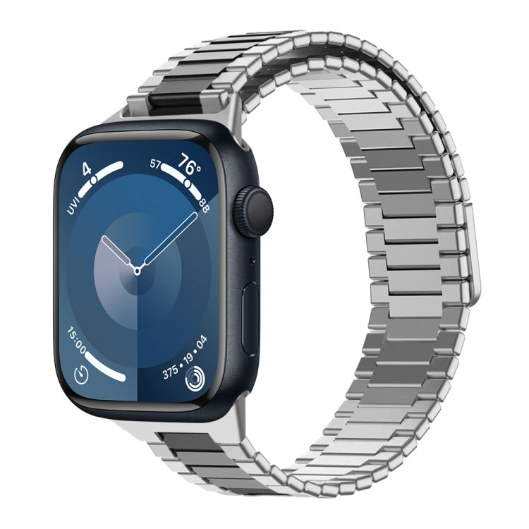 Bracelet de montre en métal d'acier inoxydable magnétique en bambou, Pour Apple Watch SE 2023 44mm, Pour Apple Watch SE 2023 40mm, Pour Apple Watch Ultra 2 49mm, Pour Apple Watch Series 9 45mm, Pour Apple Watch Series 9 41mm, Pour Apple Watch Ultra 49mm