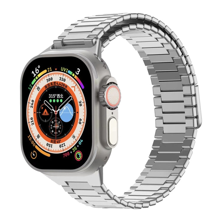 Bracelet de montre en métal d'acier inoxydable magnétique en bambou, Pour Apple Watch SE 2023 44mm, Pour Apple Watch SE 2023 40mm, Pour Apple Watch Ultra 2 49mm, Pour Apple Watch Series 9 45mm, Pour Apple Watch Series 9 41mm, Pour Apple Watch Ultra 49mm