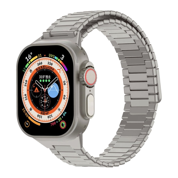 Bracelet de montre en métal d'acier inoxydable magnétique en bambou, Pour Apple Watch SE 2023 44mm, Pour Apple Watch SE 2023 40mm, Pour Apple Watch Ultra 2 49mm, Pour Apple Watch Series 9 45mm, Pour Apple Watch Series 9 41mm, Pour Apple Watch Ultra 49mm