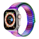 Bracelet de montre en métal d'acier inoxydable magnétique en bambou, Pour Apple Watch SE 2023 44mm, Pour Apple Watch SE 2023 40mm, Pour Apple Watch Ultra 2 49mm, Pour Apple Watch Series 9 45mm, Pour Apple Watch Series 9 41mm, Pour Apple Watch Ultra 49mm