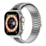 Bracelet de montre en métal d'acier inoxydable magnétique en bambou, Pour Apple Watch SE 2023 44mm, Pour Apple Watch SE 2023 40mm, Pour Apple Watch Ultra 2 49mm, Pour Apple Watch Series 9 45mm, Pour Apple Watch Series 9 41mm, Pour Apple Watch Ultra 49mm