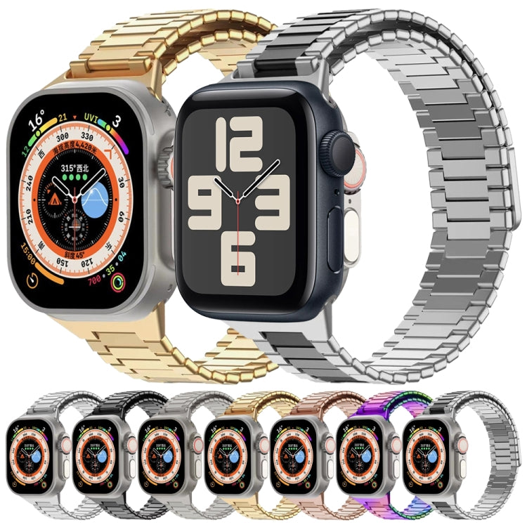 Bracelet de montre en métal d'acier inoxydable magnétique en bambou, Pour Apple Watch SE 2023 44mm, Pour Apple Watch SE 2023 40mm, Pour Apple Watch Ultra 2 49mm, Pour Apple Watch Series 9 45mm, Pour Apple Watch Series 9 41mm, Pour Apple Watch Ultra 49mm