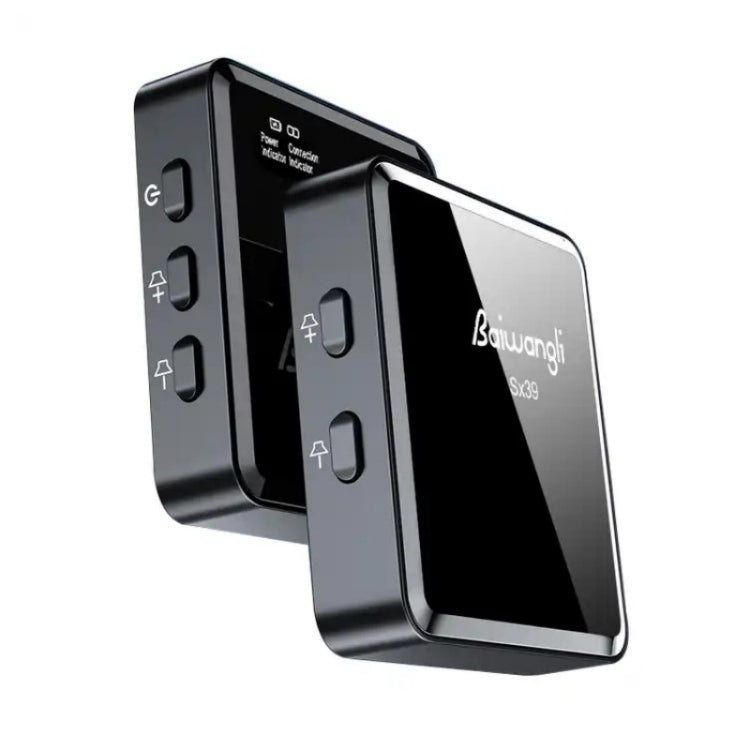 Microphone cravate sans fil SX39 avec réduction de bruit pour iPhone, avec double émetteur + récepteur, pour iPhone