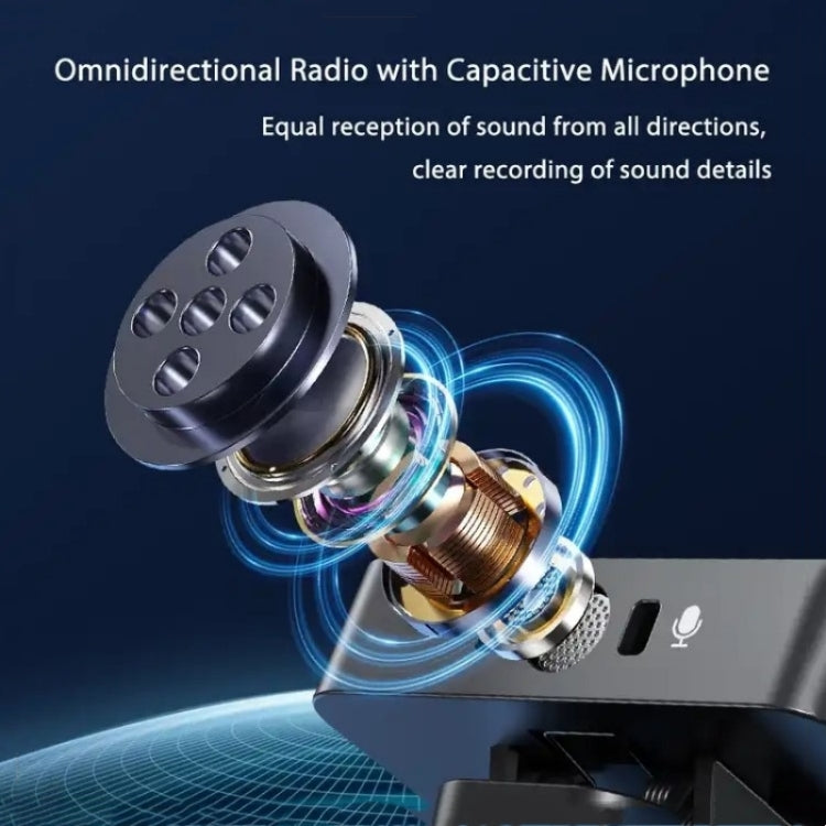 Microphone cravate sans fil SX39 avec réduction de bruit pour iPhone, avec double émetteur + récepteur, pour iPhone