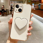 Coque de téléphone en TPU avec support cœur galvanisé, pour iPhone 14 Pro Max, pour iPhone SE 2022 / 2020 / 7 / 8, pour iPhone 13 Pro Max, pour iPhone 13 Pro, pour iPhone 13, pour iPhone 13 mini, pour iPhone 12, pour iPhone 12 Pro Max